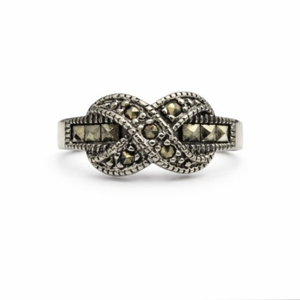 S925 Marcasite Infinity Ring